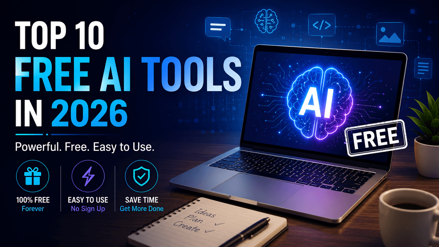 Top 10 Free AI Tools in 2026 cover image
